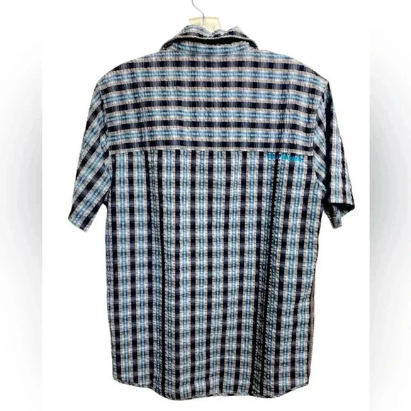 Helly Hansen men’s seersucker, short sleeve button down casual shirt Size M - Picture 3 of 7